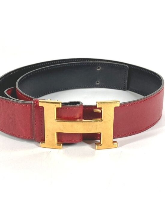 Hermes Belt Leather Red Black main image 4